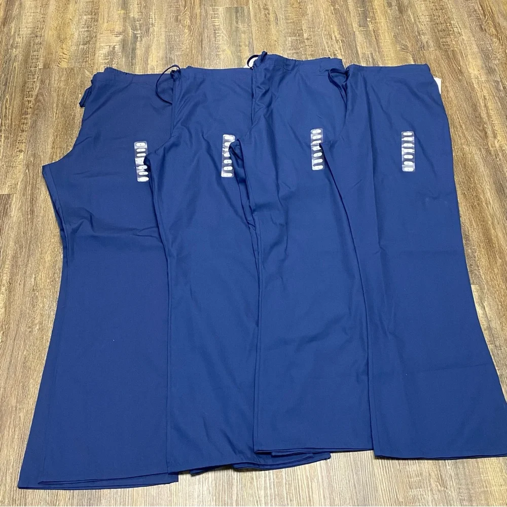 Cherokee Ladies‎ Medical Navy Scrub Bottoms Pants Lot Of 4 Drawstring Waist Sz L